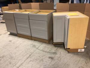 Lot of assorted Kitchen Cabinets various models and conditions customer returns see pictures