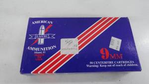 9mm 115 Grain Copper Coat American Ammunition 50 Rounds