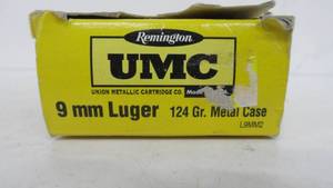 9mm Luger 124 gr. Metal Case Remington UMC 47 Rounds