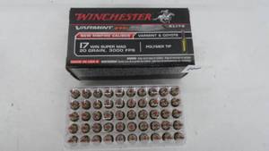 17 Win Super Mag 20gr Winchester Varmint 50 Rounds New