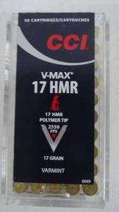 17 HMR V-Max 17gr CCI 50 Rounds