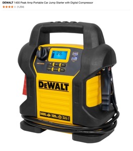 DEWALT 1400 Peak Amp Portable Car Jump Starter with Digital Compressor. See Pictures