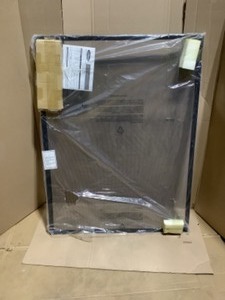 UniFlame Black Wrought Iron 44 in. W Single-Panel Sparkguard Fireplace Screen with Carry Handles and Heavy Gauge Mesh. See Pictures