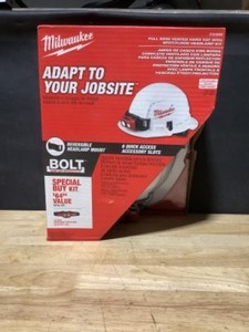 Milwaukee 450 Lumens LED SpotFlood Headlamp with Hardhat. See Pictures
