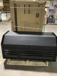 Husky Industrial 52 in. W x 21.5 in. D 15-Drawer Tool Chest and Rolling Cabinet Combo with LED Light in Matte Black. See Pictures
