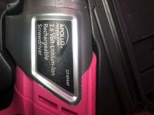 Apollo 1.4 in. 3.6-Volt Lithium-Ion Rechargeable Electric Screwdriver with 45-Piece Accessory Set in Pink