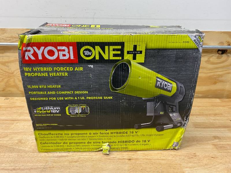 RYOBI 18v Hybrid Forced Air Propane Heater (Tool Only)  Savage Surplus  #135- Refrigerators, Flooring, Miter Saws/Stands, Compressors, Tool  Cabinets, Bathtubs, Bathroom Vanities, Corded and Cordless Tools, Leaf  Blowers, Garage Storage, Infrared