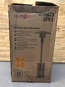 lot 52 image: HEATMAXX 48000-BTU Stainless Steel Floorstanding Liquid Propane Patio Heater