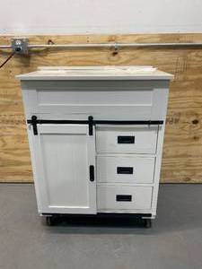 lot 24 image: STYLE SELECTIONS Morriston 30-in White Undermount Single Sink Bathroom Vanity with White Engineered Stone Top