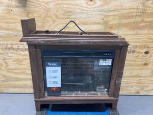 lot 81 image: STYLE SELECTIONS 31.25-in W Barrel Oak Infrared Quartz Electric Fireplace