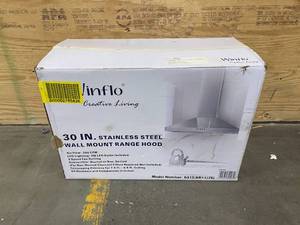 lot 119 image: WINFLO 30-in Convertible Stainless Steel Wall-Mounted Range Hood