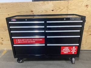 lot 16 image: CRAFTSMAN 2000 Series 52-in W x 37.5-in H 10-Drawer Steel Rolling Tool Cabinet (Black)