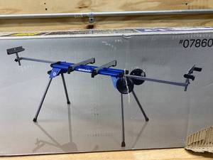 lot 10 image: KOBALT Steel Adjustable Rolling Miter Saw Stand