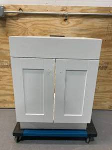 lot 132 image: Bathroom Vanity in White (no top)