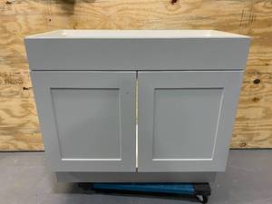 lot 137 image: Bathroom Vanity (gray)