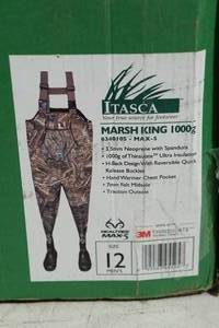 lot 108 image: Itasca Marsh King 1000g Neoprene Boot Waders - Mens 12