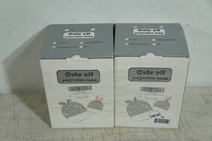 lot 56 image: 2 NEW Cute Elf Projection Lamps - Deer