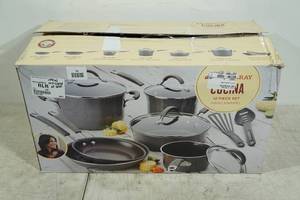 lot 28 image: Rachel Ray Cucina 12 Piece Hard Enamel Cookware Set