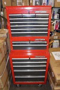 lot 65 image: Craftsman Rolling Tool Cabinet with Middle and Top Chest