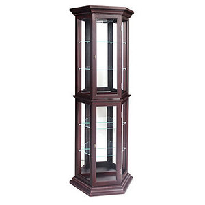 lot 2 image: Floor Standing Lighted Curio Cabinet