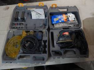 lot 20 image: Ryobi Corner Cut Sander & Ryobi Laminate Trimmer