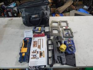 lot 28 image: Assortment Of Door Knob And Door Hinge Templates With Bits