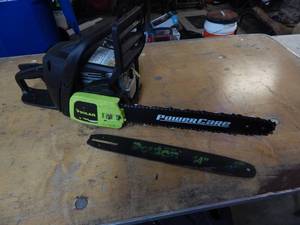 lot 42 image: Poulan 38cc Model 3816 Chain Saw With New Bar & chain & Extra Bar (Runs)