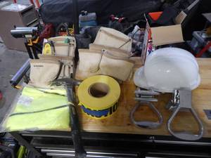 lot 50 image: Tool Belt, Hard Hat, Sheeting Carriers & More