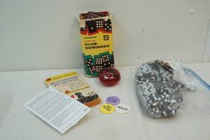 vintage dominos and poker chips