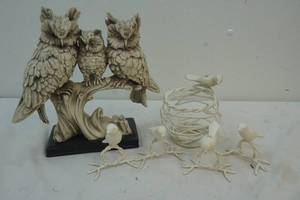 owl and bird figurines