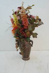 vase with silk flowers