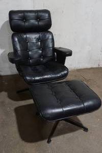 leather chair and ottoman
