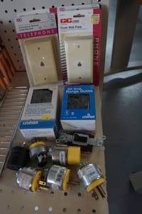 telephone wall jacks and 50 amp range outlets
