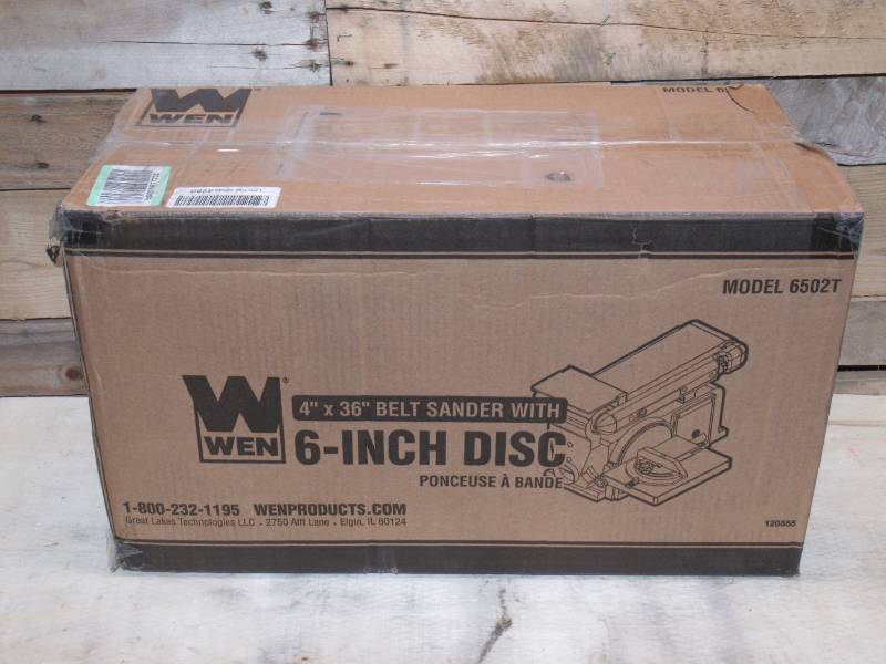 lot 15 image: WEN 6502T 4.3-Amp 4 x 36 in. Belt and 6 in. Disc Sander with Cast Iron Base