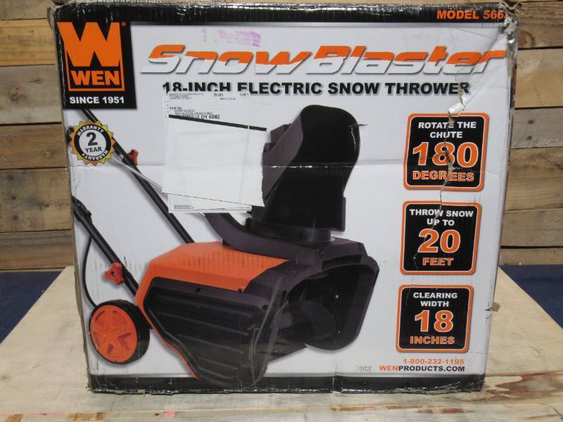 lot 17 image: WEN Snowblaster 18 in. Electric Snow Blower - New