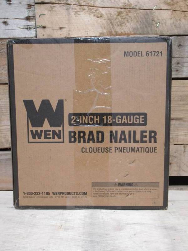 lot 29 image: WEN 61721 18-Gauge 38-Inch to 2-Inch Pneumatic Brad Nailer