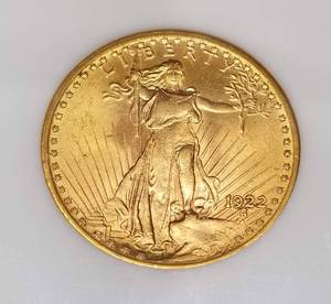 1922 US $20 GOLD SAINT GAUDENS MS63 NGC