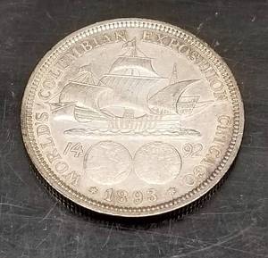 1893 US CHICAGO WORLDS FAIR SILVER HALF DOLLAR