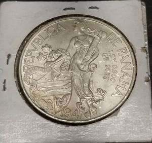 1947 PANAMA 1 BALBOA MELT  .7735 TROY OZ SILVER