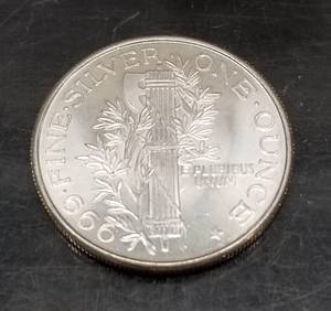 1 TROY OZ .999 FINE SILVER MERCURY DIME DESIGN