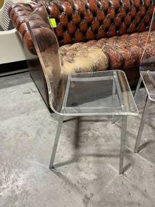 2 Clear Lucite Acrylic Chairs