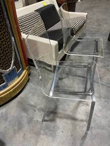 2 Clear Lucite Acrylic Chairs