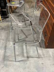 2 Clear Lucite Acrylic Chairs
