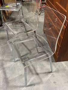 2 Clear Lucite Acrylic Chairs
