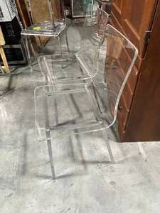 2 Clear Lucite Acrylic Chairs
