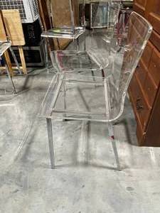 2 Clear Lucite Acrylic Chairs