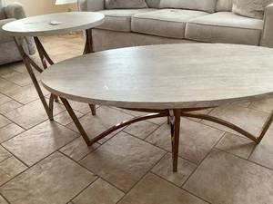Faux Marble Coffee Table & End Table