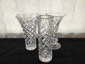 3 Crystal Vases
