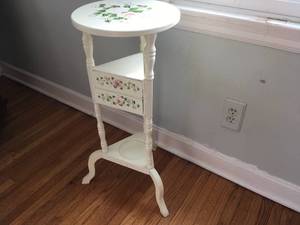 Hand-painted Floral Side Table Plant Stand