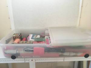 Bin of Gift Wrapping & Cards